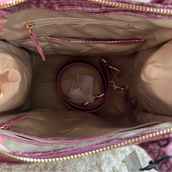 BRAHMIN LARGE Tote Bag Leather Caroline Mulberry Potion Melbourne Purse NWT - Picture 14 of 16